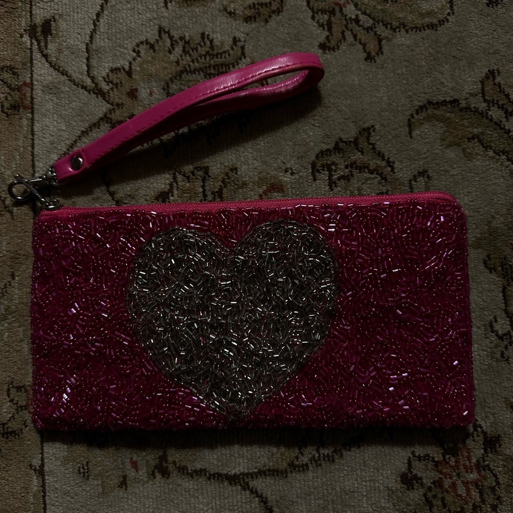 Bedazzled Heart Pouch